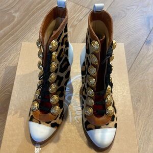 Christian Louboutin Who Dances 85 Calf/Po Fur Boots